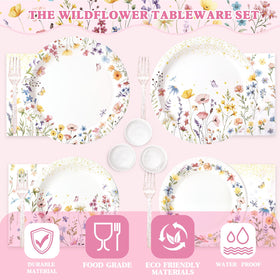 Kinovo wildflower napkins bring soft texture and coordinated party theme.