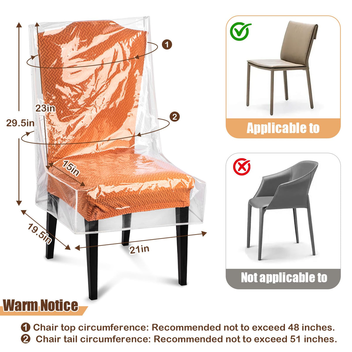 KIPHCA waterproof clear chair protector for clean, protected seating