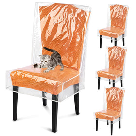 KIPHCA clear dining chair cover in a four-pack protecting from spills