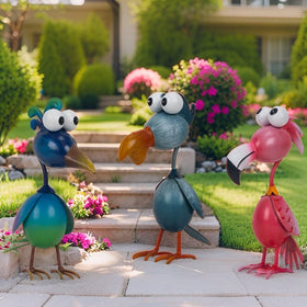 Kircust outdoor bird statues pack enhances yard interest and conversations