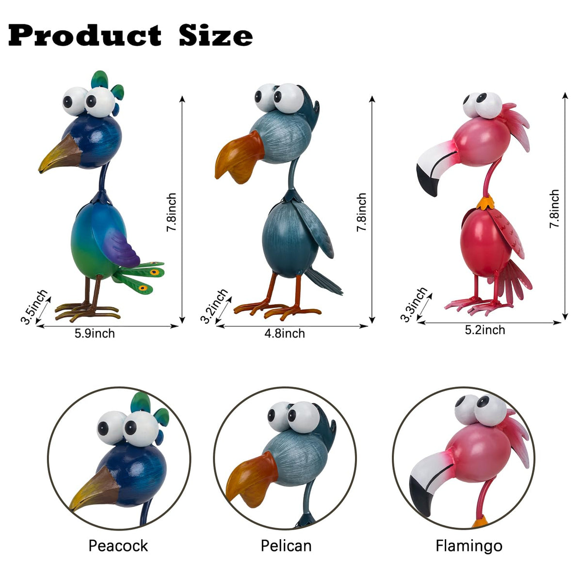 Kircust peacock statue for yard displays, brightens paths with elegant color