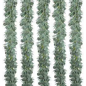 Kisflower green eucalyptus garland drapes arch decoration with lifelike leaves for weddings