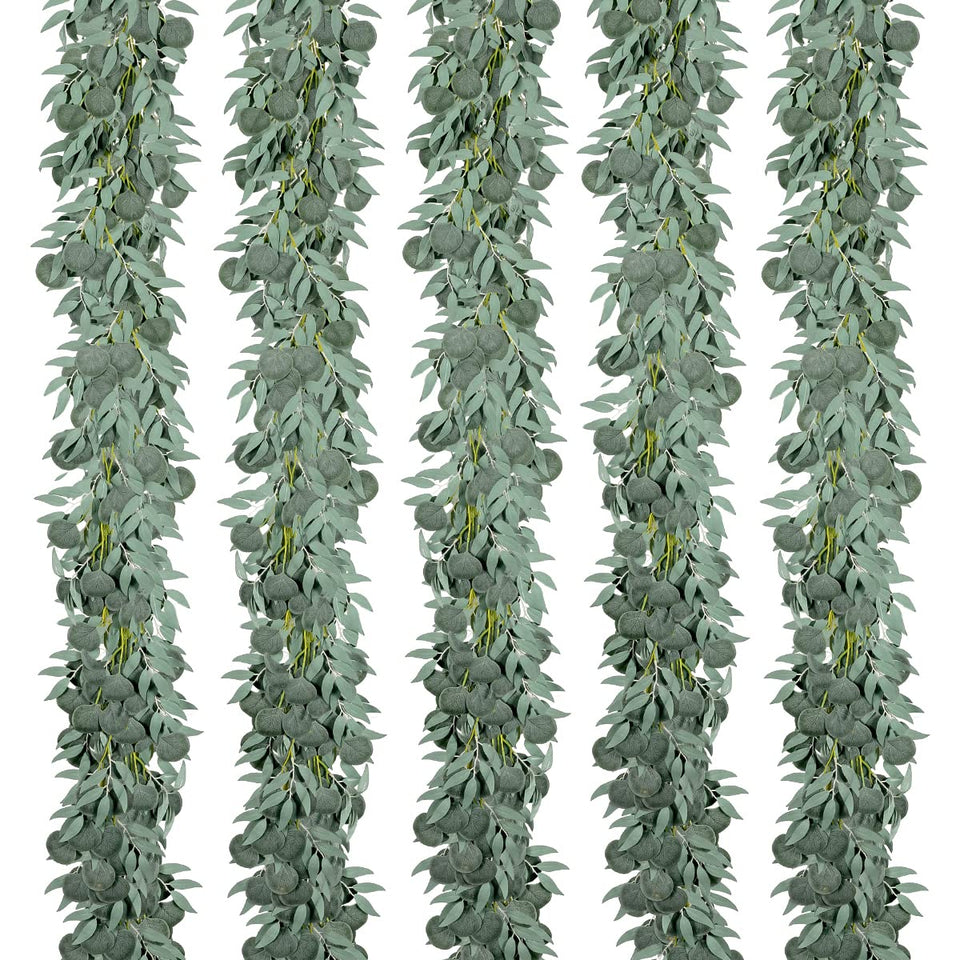 Kisflower green eucalyptus garland drapes arch decoration with lifelike leaves for weddings