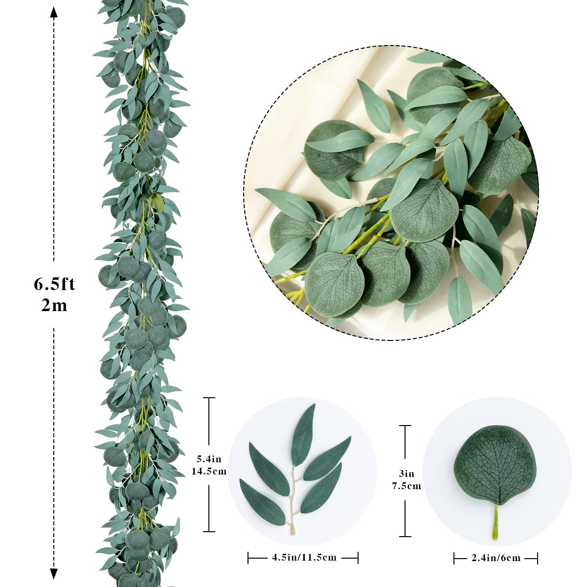 Kisflower greenery garland lines fences for versatile year-round decor
