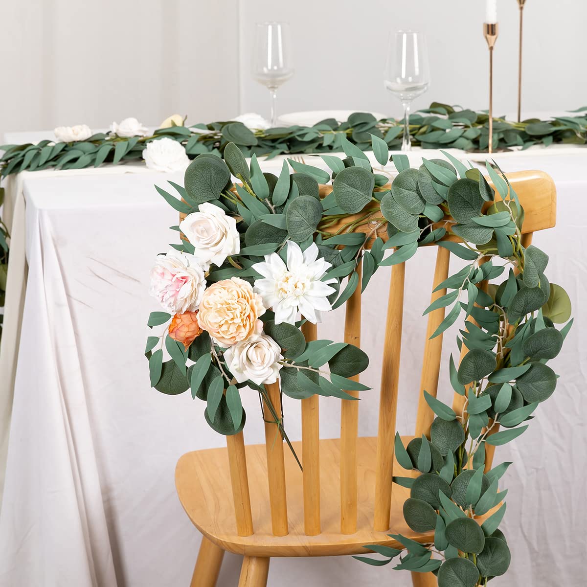 Kisflower eucalyptus garland brightens rooms for home or office use