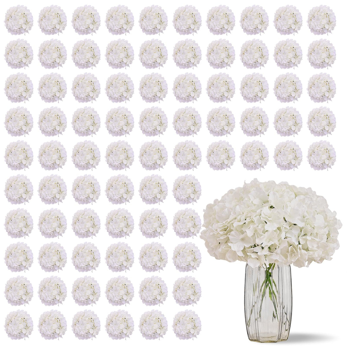 KISLOHUM ivory hydrangea flowers close-up for wedding centerpieces and home decor.