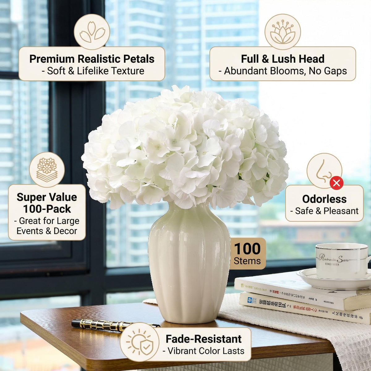 KISLOHUM flexible stems with iron wire for easy shaping of arrangements.