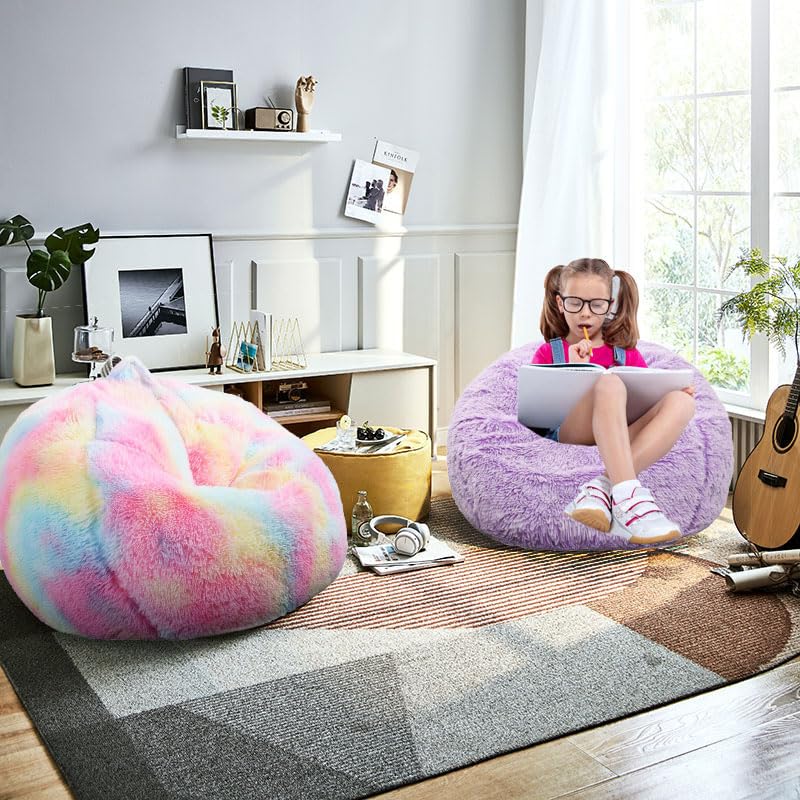 Kisoy 3ft round bean bag with memory foam fill providing plush support.