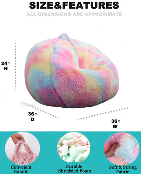 Kisoy bean bag chair features a built in handle for easy transport.