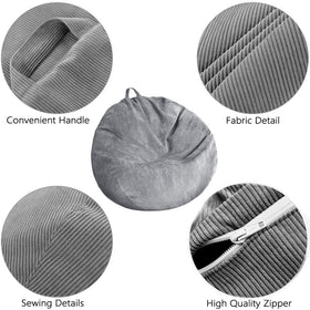 Kisoy bean bag cover hidden zipper for safe access