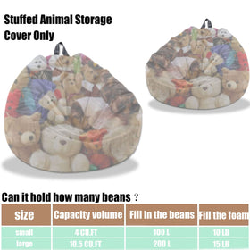 Kisoy bean bag cover no filler design for plush toy storage