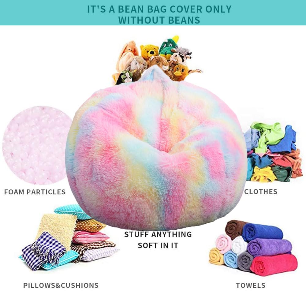 Kisoy bean bag cover open top shows large capacity up to 300L.