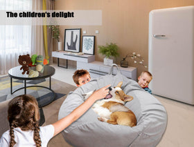 Kisoy bean bag cover organize plush toys for tidy bedrooms