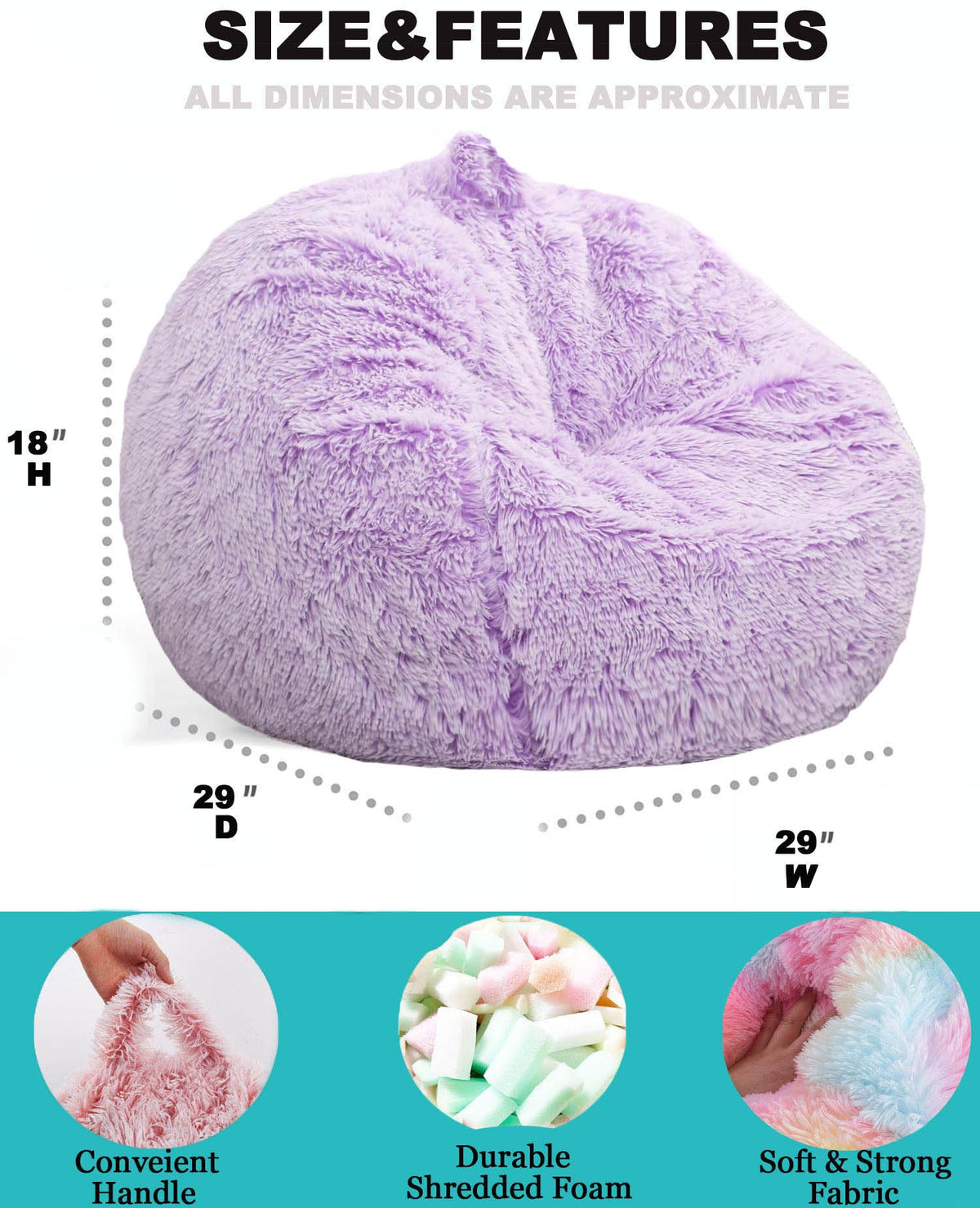 Kisoy ultra soft faux fur fabric close-up on plush chair
