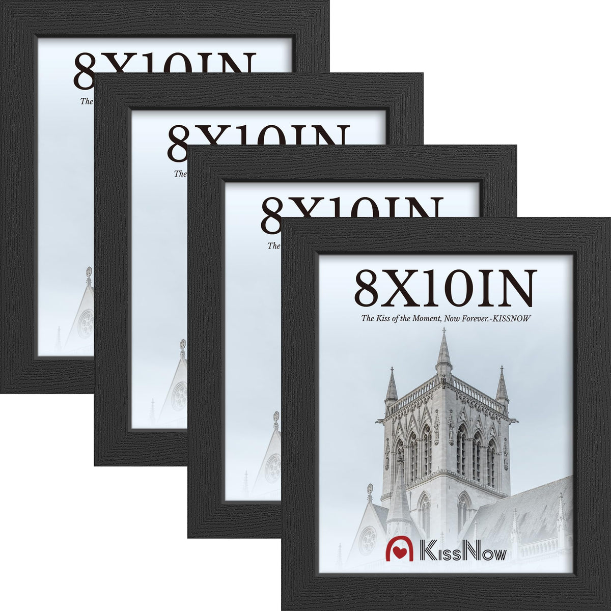 KissNow 8x10 frame front view with thick black border for bold wall display.