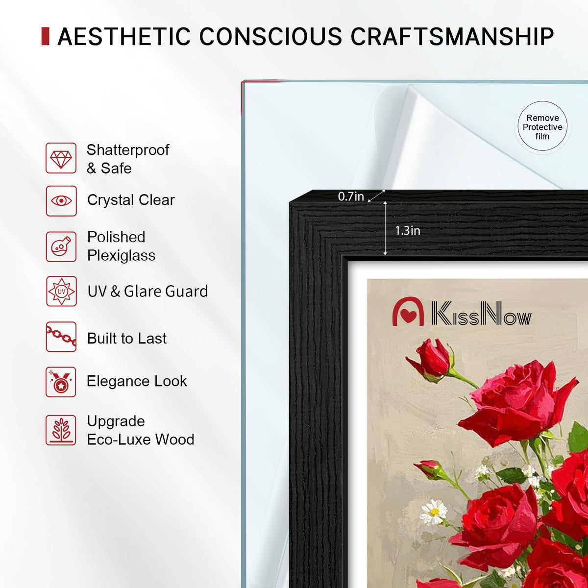 KissNow included hanging hardware supports horizontal or vertical display.