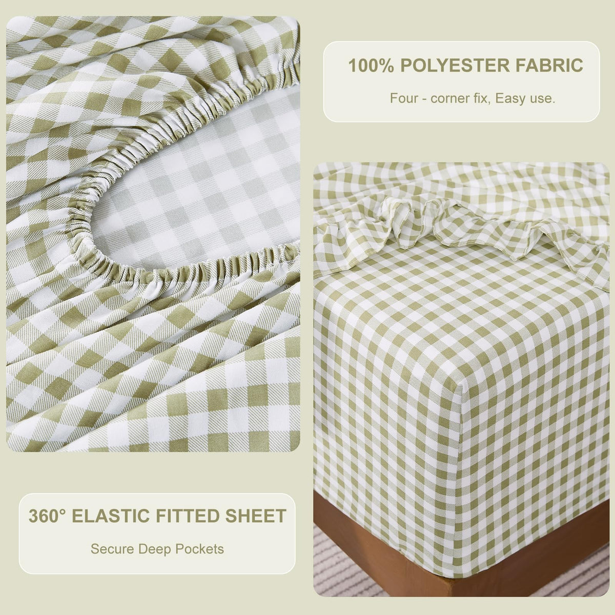 kisswish all-around elastic fitted sheet prevents shifting for a smooth night's sleep.