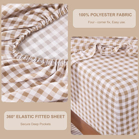 kisswish deep-pocket 16-inch fitted sheet closeup on tall mattress