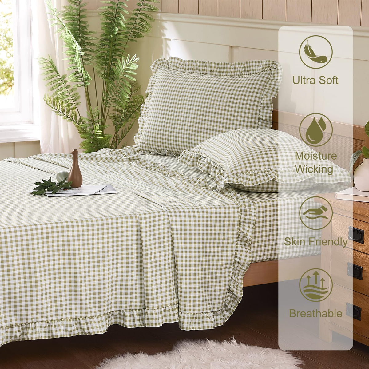 kisswish 16-inch deep-pocket fitted sheet keeps the mattress secure