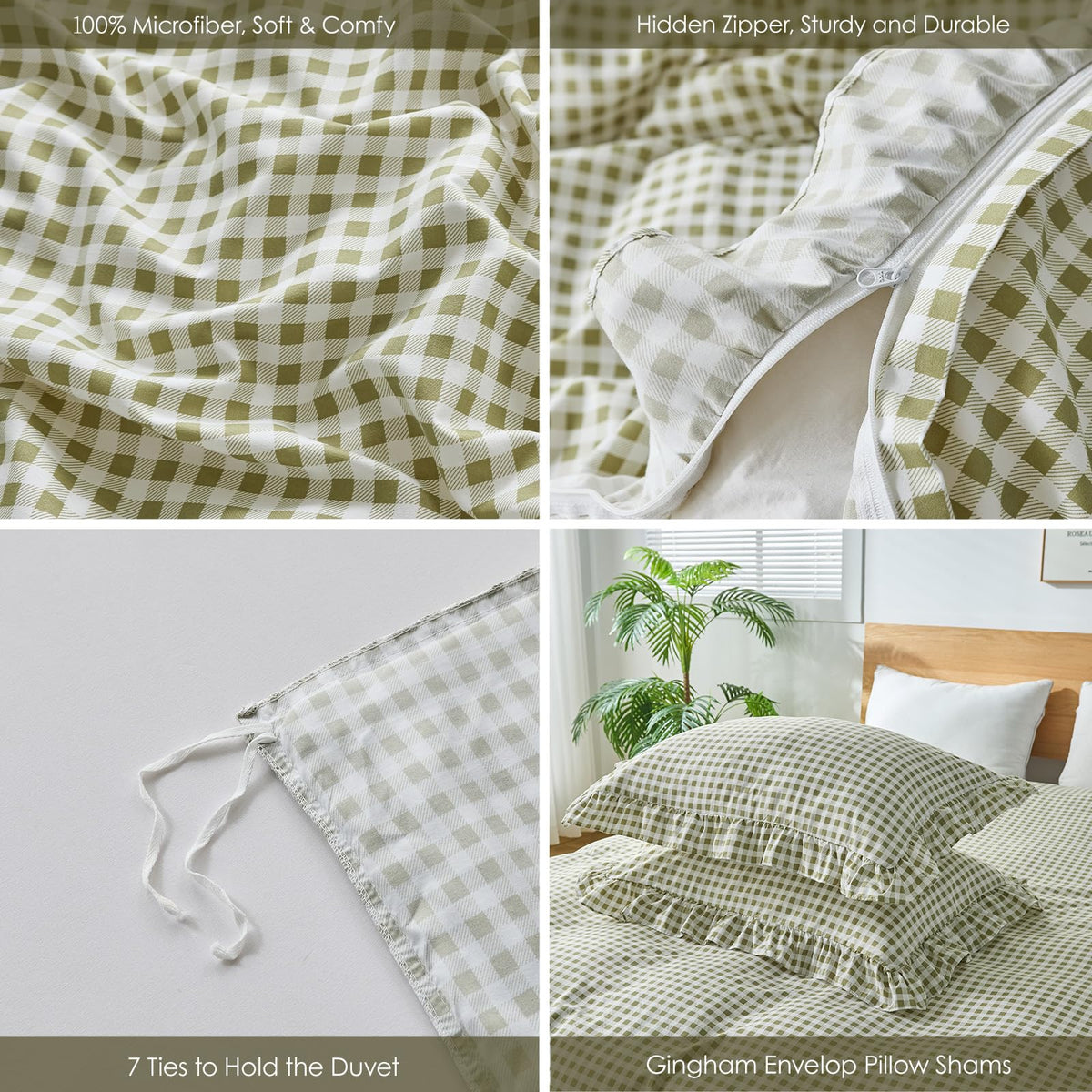 Kisswish queen duvet fabric macro highlights breathable microfiber for year-round comfort.