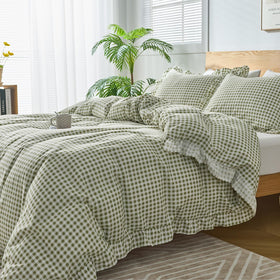 Kisswish sage green tones in a bedroom setup showcasing versatile decor coordination.