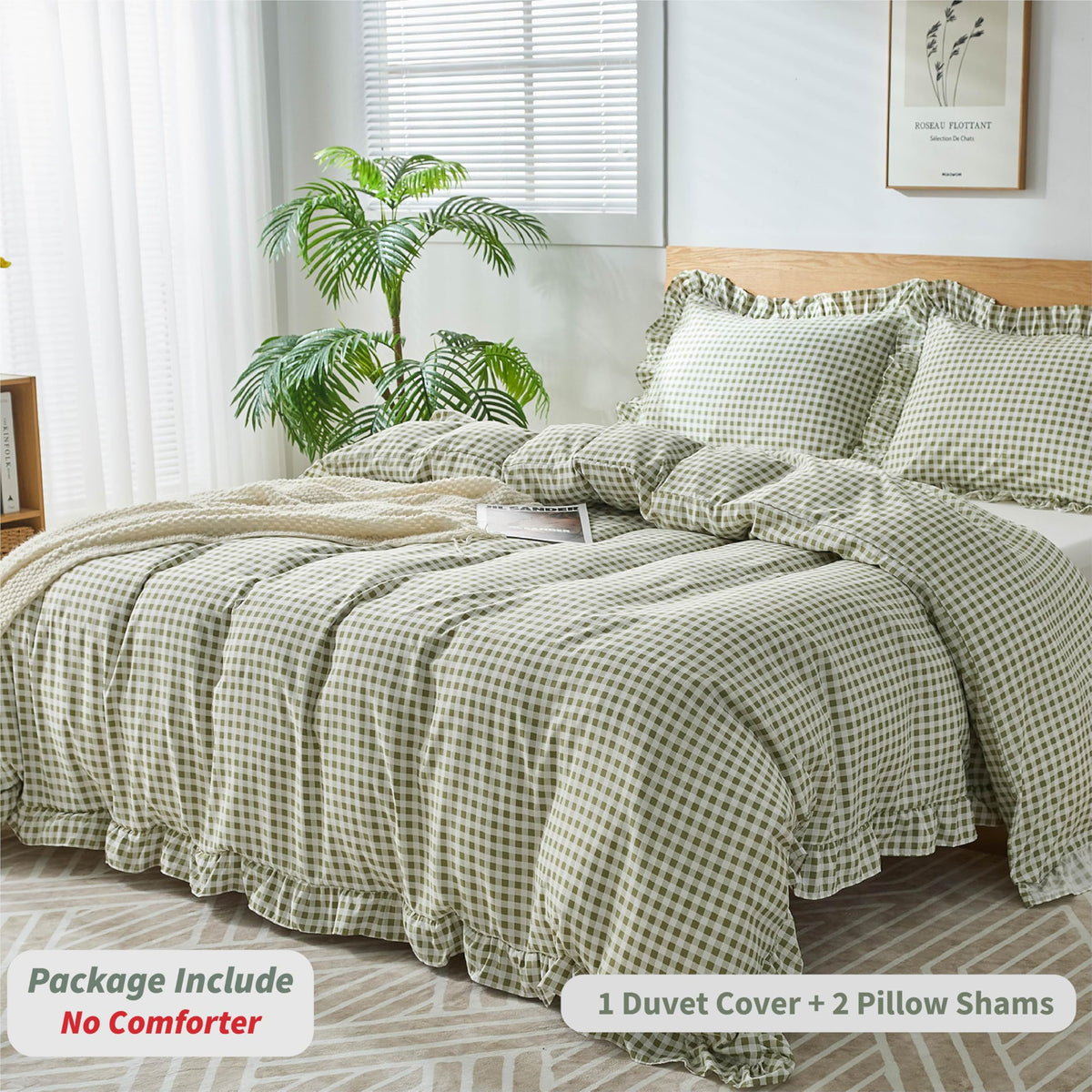 Kisswish duvet cover with zipper closure demonstrating easy duvet insertion and tidy look.