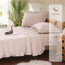 kisswish gingham ruffle detail closeup highlighting delicate edge and vintage charm