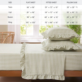 kisswish gingham ruffle edges add delicate texture and charm to the bed
