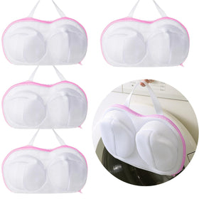 KISYONGUS bra wash bag large pink 4-pack protects bras during machine washing.