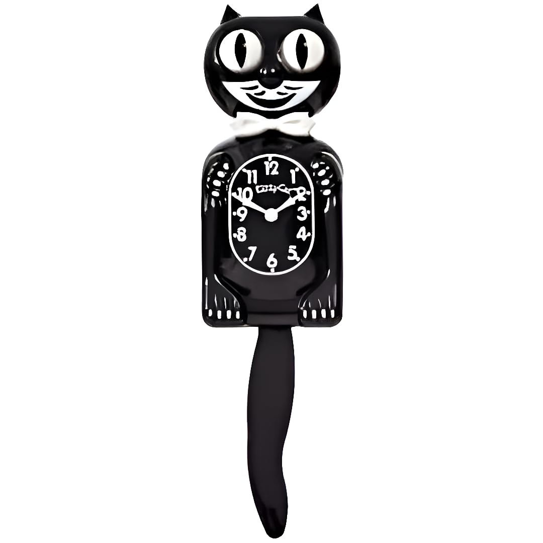 Kit Cat Klock small cat-face with rolling eyes adds nostalgic charm.