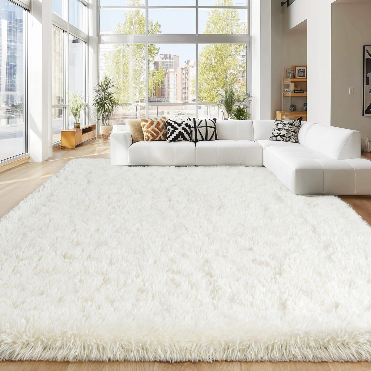 Kitcarrot easy-care microfiber rug that stays fluffy with light cleaning