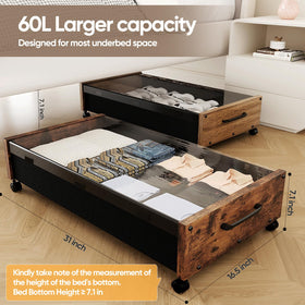 KITHELP rolling drawers with removable lid reveal dust-free visibility.