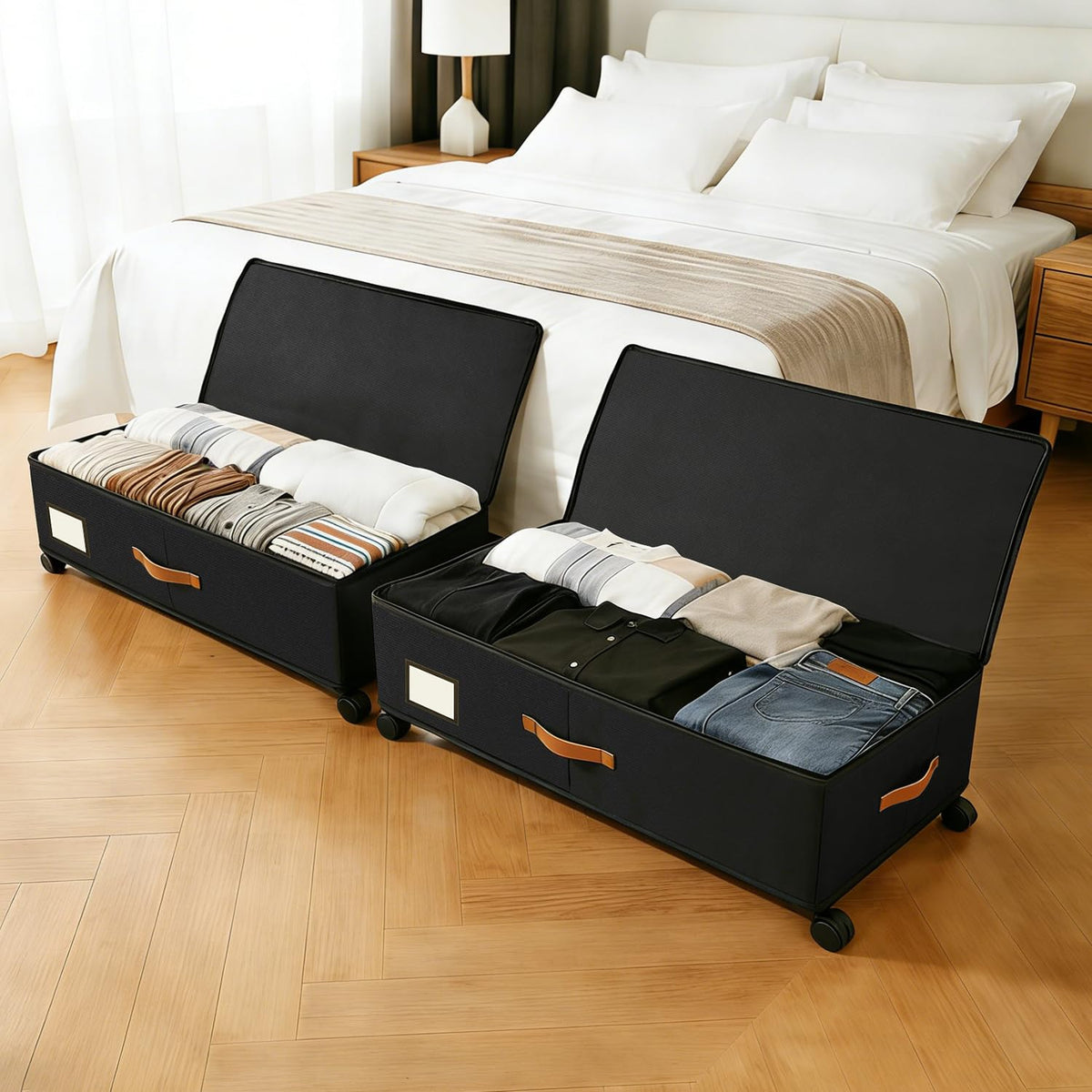 KITREPAION under-bed storage wheels 2-pack for easy access and organization