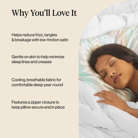 Kitsch Aura satin pillowcase made from eco-friendly material for sustainable use.