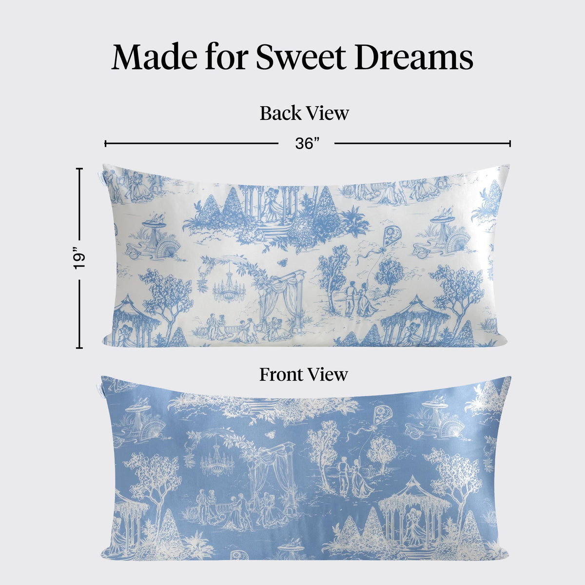 Kitsch Bridgerton satin pillowcase texture close-up highlights soft surface and high-quality fabric.
