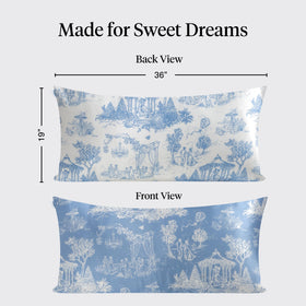 Kitsch Bridgerton satin pillowcase texture close-up highlights soft surface and high-quality fabric.