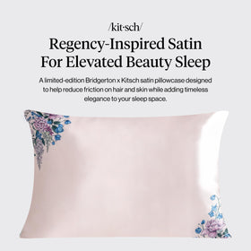 Bridgerton satin pillowcase with zipper on a pillow for secure nightly fit