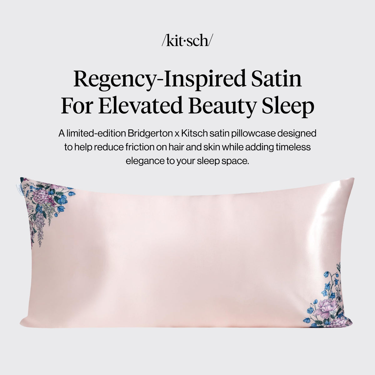 Kitsch Bridgerton satin texture closeup highlighting smooth surface and hair glide.