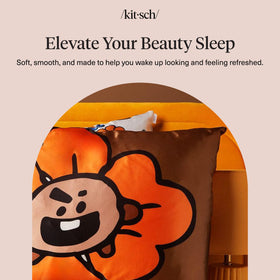 Kitsch x BT21 satin pillowcase care instructions for easy laundering.