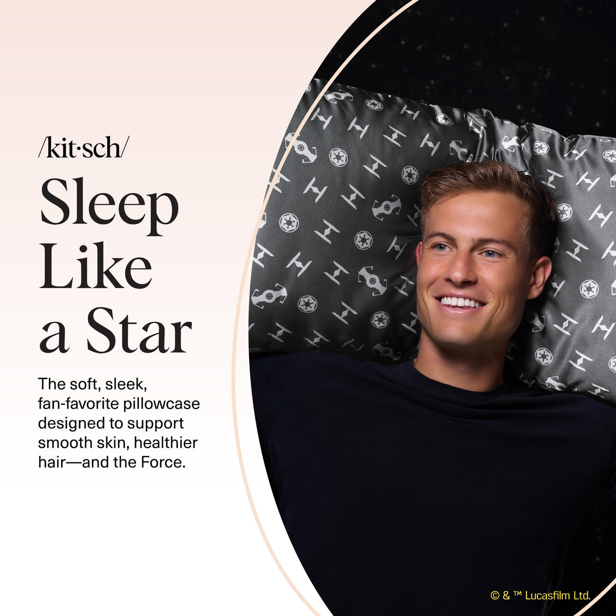Kitsch satin pillowcase designed for hair and skin care during beauty sleep