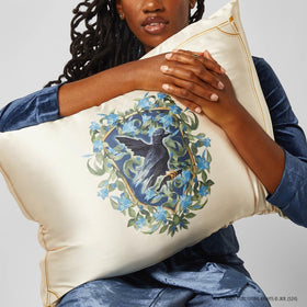 Cooling satin fabric from Kitsch Ravenclaw pillowcase helps regulate temperature.