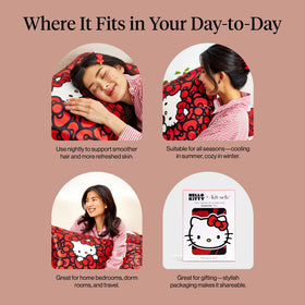 Kitsch Hello Kitty hidden zipper closure keeps pillow in place.