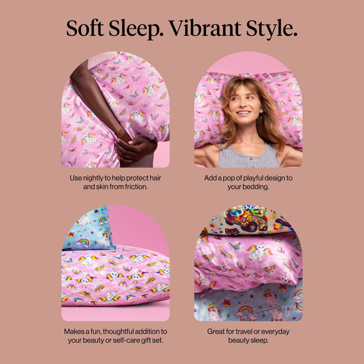 Kitsch Lisa Frank satin pillowcase eco-friendly high-quality material