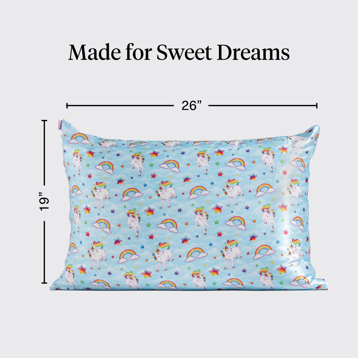 Kitsch Lisa Frank satin pillowcase wrinkle-free look on bedding