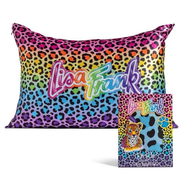Kitsch Lisa Frank satin pillowcase with zipper provides a secure fit for a smooth night
