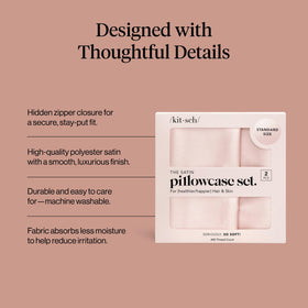 Kitsch pillowcase wrinkle-free surface helps preserve skin and hair