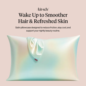 Kitsch satin Aura two-pack laid flat highlighting secure zipper and premium finish