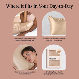 Kitsch satin pillowcase champagne color adds elegance to bedding