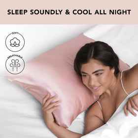 Kitsch satin pillowcase stays cool and breathable all night long.