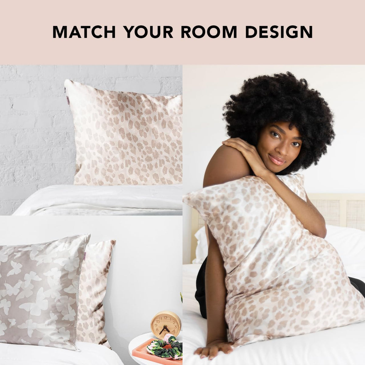 Kitsch satin pillowcase cool breathable fabric in a bedroom scene